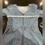 Tinseltown Denim Full Zip-Up Long Sleeve Mini Dress Raw Hem Sz S Western, Y2K, Clubbing, Photo 3