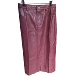 Free People NWT‎  City Slicker Faux Vegan Leather Maxi Skirt in Red Jasper Photo 3