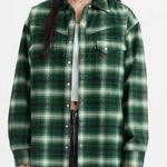 Levi's Dorsey Western Shirt Flannel Women's Pearl Snap Green Plaid Size Small Photo 0
