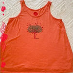 Life is Good Women’s orange  tank top - tree - birds. Size Small Photo 0