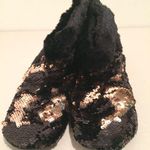 Sequin Slipper Socks Black Size 8 Photo 0