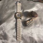 Juicy Couture Ladies Wrist Watch Crystals Accent Face White Rubber Band Quartz Photo 3