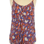 CAbi Orange & Purple Animal Print Sleeveless Top Womens M Tank Blouse Beachy Photo 1