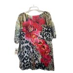Style & Co . Women's Isla Bonita Floral Cheetah Top Photo 1