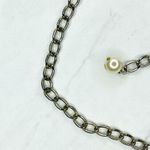 Chunky Faux Pearl Beaded Gold Tone Chain Link Belt Y2K One Size (OS) ✨ Photo 5
