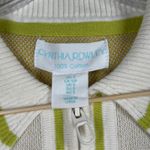 Cynthia Rowley  Polo‎ Sweater Cocktail Print Womens Small Zip Collar Cotton Retro Photo 5