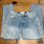 Lucky Brand Woman’s  Relaxed Taper Jeans With Tribal Detail Distressed Size 00 Photo 1