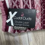 Cuddl Duds  Burgundy and Pink Patterned No Slip Socks NWT (Size 4-10) Photo 3