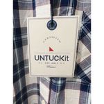 Untuckit Sorbo Button Up Shirt Womens 18 Plaid Long Sleeve Top Preppy Tartan NWT Blue Photo 4