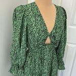 ASOS  Design Cotton Midi Smock Dress Green Zebra Photo 4