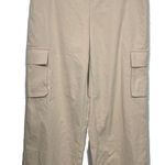 SheIn Women’s Beige Cargo Pants Size L US 8/10 Pull-On Wide Leg Waist 31 Inseam Photo 0