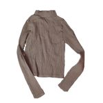 Aura  brown glitter mock long sleeve crop top size S/M Photo 1