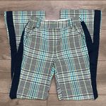 Tanya Taylor Tanya Taylor Fallon Green Houndstooth Plaid High Rise Semi Flare Pants Size 2 Photo 3