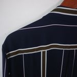 Premise  3X Navy Stripe Pocketed Collared Top Plus Workwear Photo 3