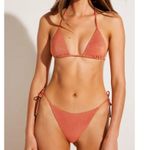 Vitamin A  Gia Triangle Bikini Top in Terracotta Small New Womens Swimsuit Photo 10