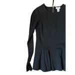 Carmen Marc Valvo  Long Sleeve Zip Stretch Peplum Hem Blouse Womens S Black Top Photo 2
