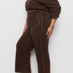 SKIMS Teddy Track Fleece Pants Espresso Womens Espresso Sz M Photo 2