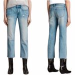 All Saints Light Blue Cropped Jeans Senere Denim Distressed Hem 26 Photo 1