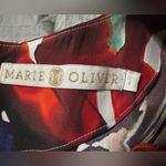 Marie Oliver ‎ Multicolor Abstract Print 100% Silk Short Sleeve Blouse Photo 4