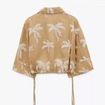 ZARA  NWT Women's embroidered tropical linen Blend shirt M RARE Photo 3