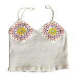 ZARA  Crochet Granny Square Ribbed Cropped Top Size XS/S‎ Photo 0