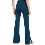 Nike ‎ Pants Blue Tight Fit Mid Rise Pull On Flare Slit Legging Size Medium Yoga Photo 7