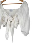 Petal and Pup Celine Top in White size Large Cropped Cotten Linen Long Sleeve NWT Photo 5