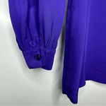 Tory Burch  Purple Black Lace Embellished 100% Silk Blouse Size 4 Photo 3