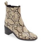 Nordstrom Rack Ankle Booties Size 7.5 Leather Snake Print Block Heel NEW Photo 0