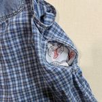 Casual Blue Checkered Women's Denim Overalls Photo 7