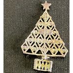 VTG Signed Eisenberg Ice Austrian Multicolor Crystal Christmas Tree Brooch 1970s Gold Photo 4