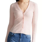 Ted Baker Ilanga V Neck Ribbed Cardigan In Light Pink Size Small Photo 0