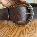 Chico's Chico’s Tortoise Toned Bold Buckle Leather Belt Photo 0