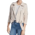 BLANK NYC White Sand Suede Leather Moto Cropped Jacket Used Medium Photo 11
