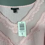 Torrid NWT Women's Pink Coquette Lace Insert Sweatshirt - Size 00 (M/L) - Waffle Photo 4
