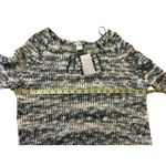 Alberto Makali Women’s Sweater Size XL Cream Green Metallic Knit Beaded Detail Photo 9