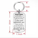 Engraved Silver Stainless Steal 'Remember I Love You Mom' Message Keychain Photo 4