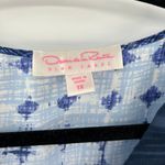 Oscar de la Renta  Pink Label Blue Polka Dot Batik Print Caftan Coverup Robe Photo 5