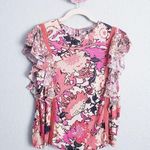 Anthropologie  Conditions Apply Floral Ruffle Shirt Photo 0