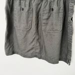 Athleta [] Muted Jasper Green 100% Linen Drawstring Waist Mini Skirt Pockets 16 Photo 5