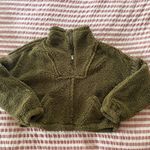 Free People Movement Green Fuzzy Quarter Zip Size XS Photo 2