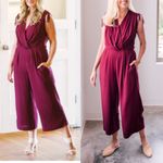 Gal Meets Glam  Purple Maroon Luella Jumpsuit Size 12 Photo 8