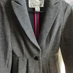 Anthropologie Tabitha peplum striped button down ruffled blazer Photo 10