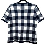 Brooks Brothers  Women’s Short Sleeve Gingham Sweater Top Navy Blue/White Size XL Photo 1