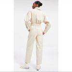 Good American Cinched Utilitarian Jumpsuit Cream Size Small Long Sleeve NEW Photo 6