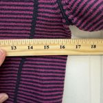 Eddie Bauer  Women’s S Purple Black Striped Full Zip Up Sweater Jacket Mock Neck Photo 6
