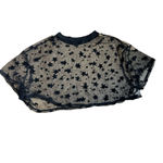 Black Star Sheer Womens Mesh Crop Top Size L Photo 1