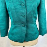 Tahari Arthur S. Levine Teal Green Button Front Blazer Womens 6 Classic Career Photo 1