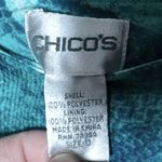 Chico's  Turquoise Snake-print Box Pleat Skirt Photo 4
