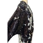 MINKPINK  Great Escape Sequin Cape Jacket Two Way Silver Black Oversized Sz XS/S Photo 6
